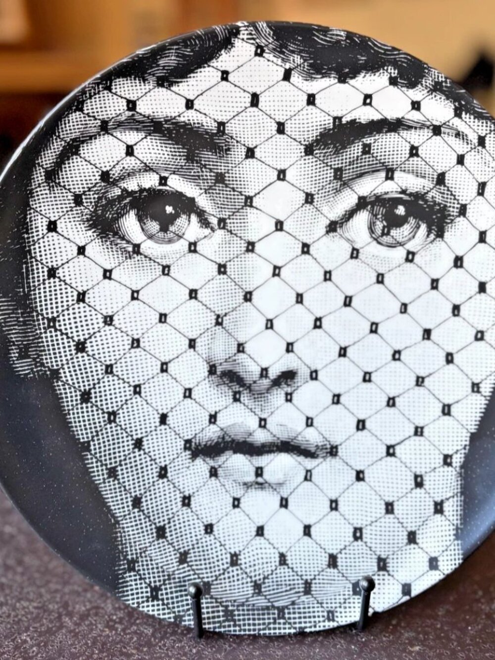 Fornasetti Tema e Variazioni No. 78 Wall Plate Veiled Face Porcelain Italy